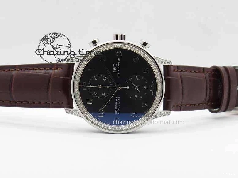 MIROTIME 0128 Unique Portuguese IW3714 Diam ZF V2 1:1 Best Edition Gray Dial On Brown Leather Strap A79350 (Slim Movement) 7250